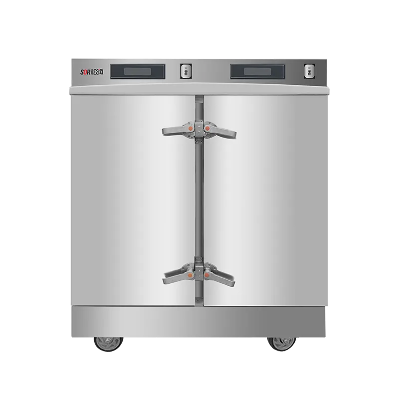 Commercial Electric Double-Door Steaming Cabinet, 24 Tray, 304 Stainless Steel Construction