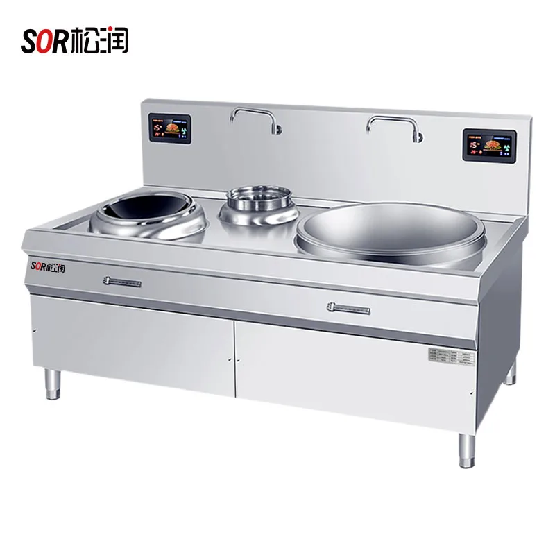 Stir-Fry and Large-Wok Induction Combo Range, 15+30 kW, 304 Stainless Steel